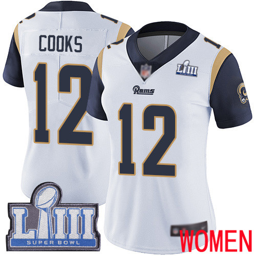 Los Angeles Rams Limited White Women Brandin Cooks Road Jersey NFL Football #12 Super Bowl LIII Bound Vapor Untouchable